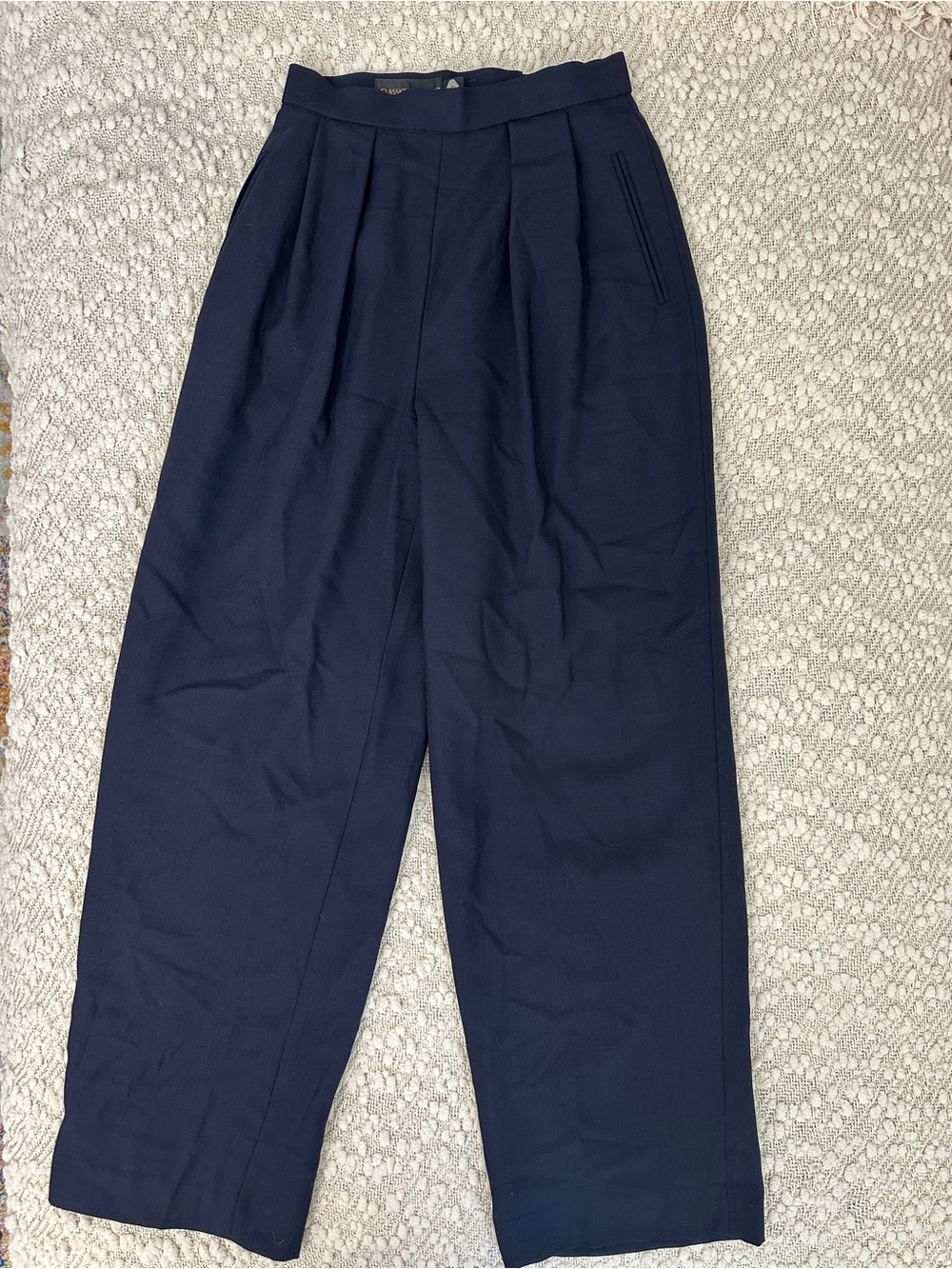 Vintage Classiques Entier 100% Wool Pleated Trousers High Rise Made In Japan 4